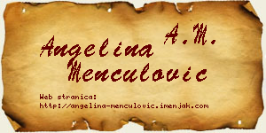 Angelina Menčulović vizit kartica